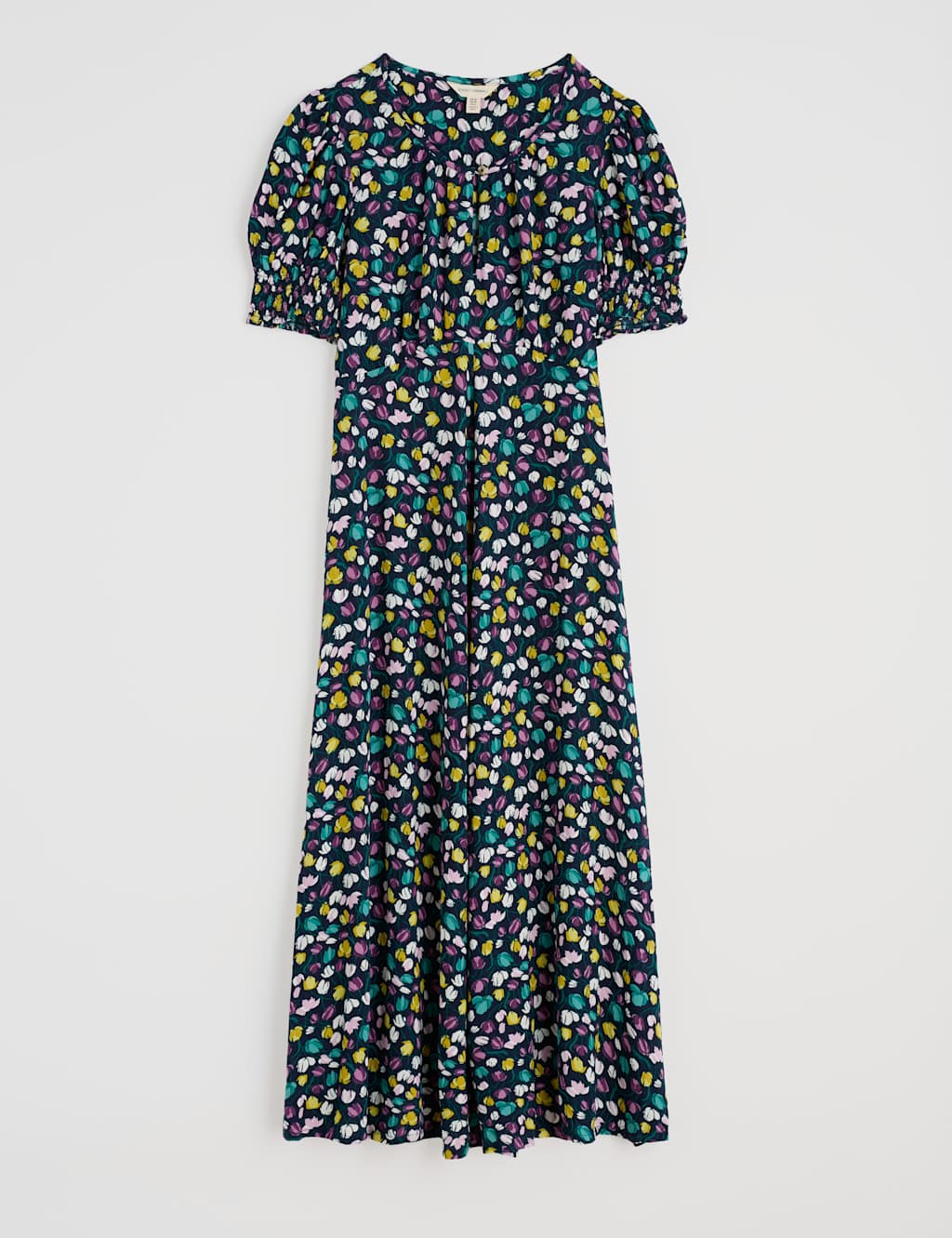 Floral Round Neck Keyhole Midi Waisted Dress 2 of 5