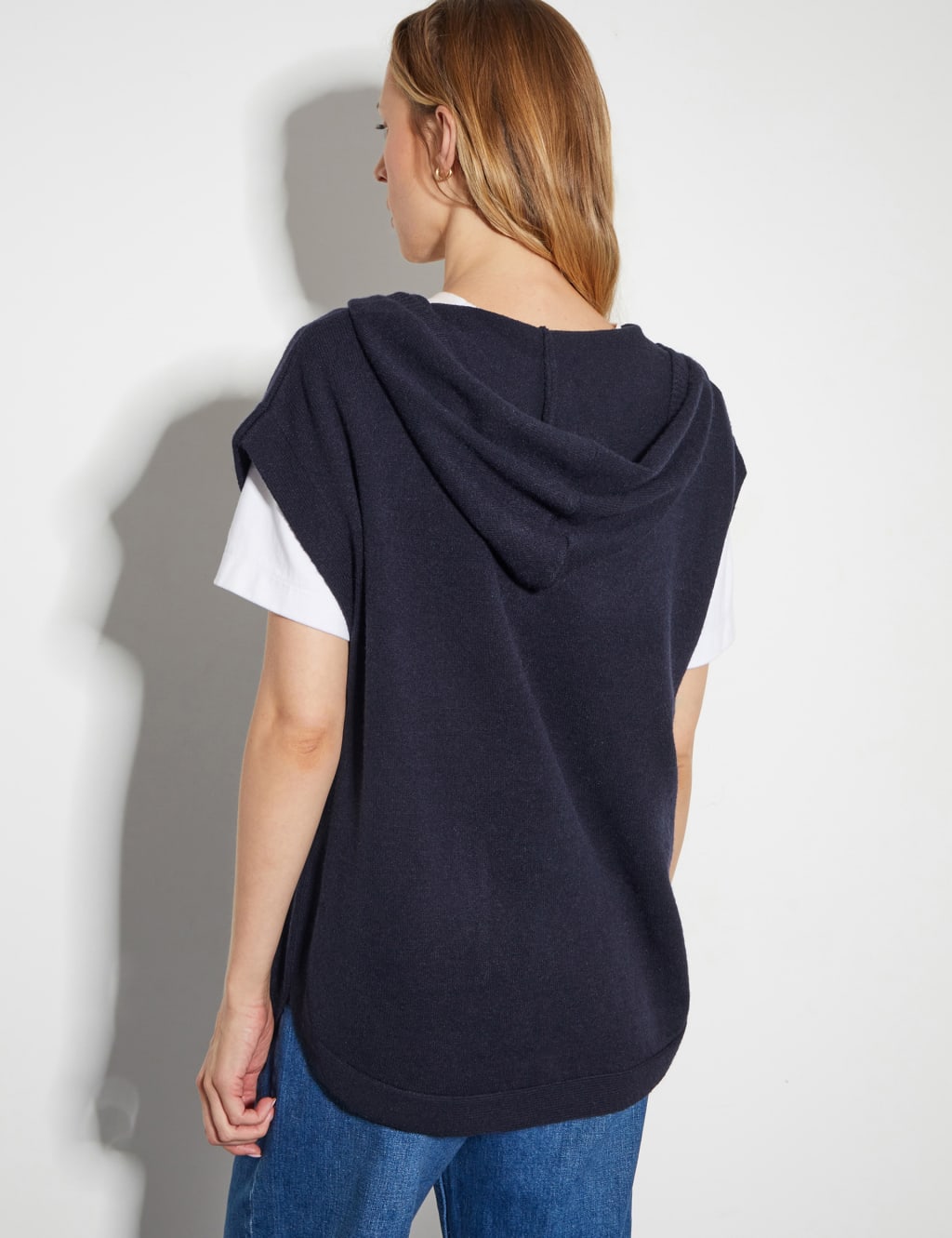 Hooded V Neck Sweater Vest
