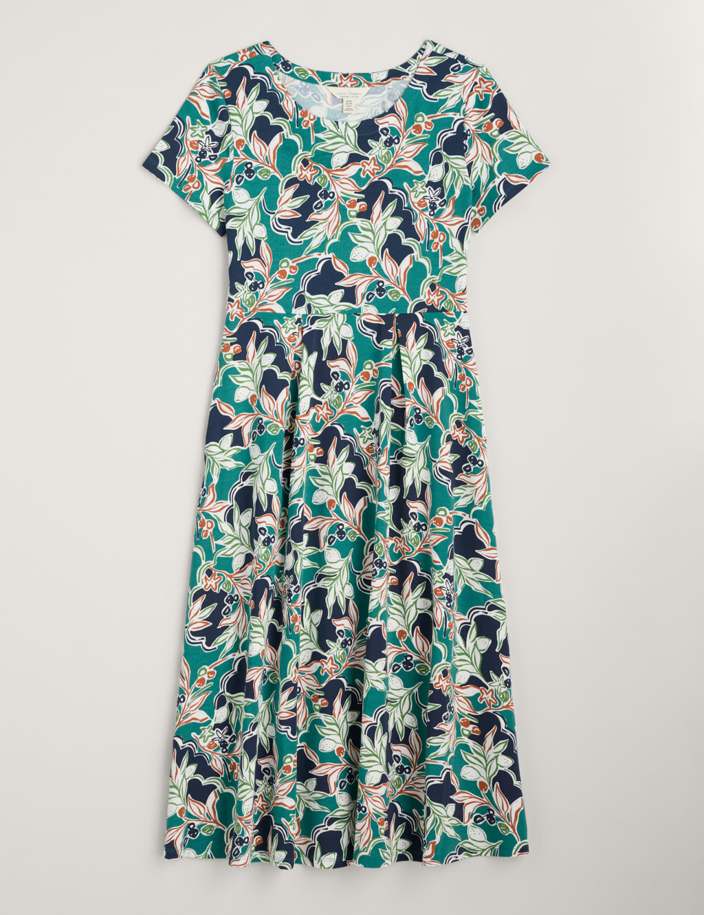 Cotton Rich Floral Midi Waisted Dress Seasalt Cornwall M S
