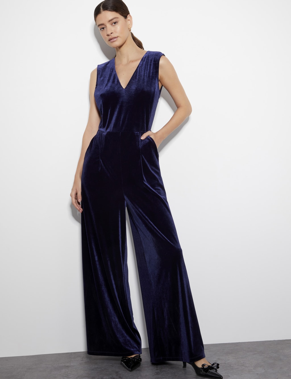 Marks and spencer velvet jumpsuit sales