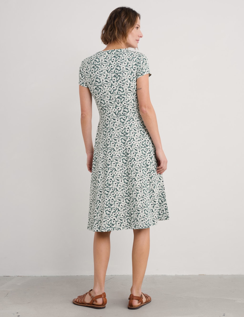 Cotton Rich Floral Fit And Flare Dress 5 of 5