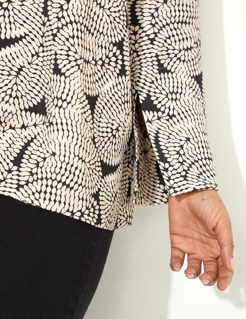 Paisley V-Neck Split Sleeve Blouse 2 of 6