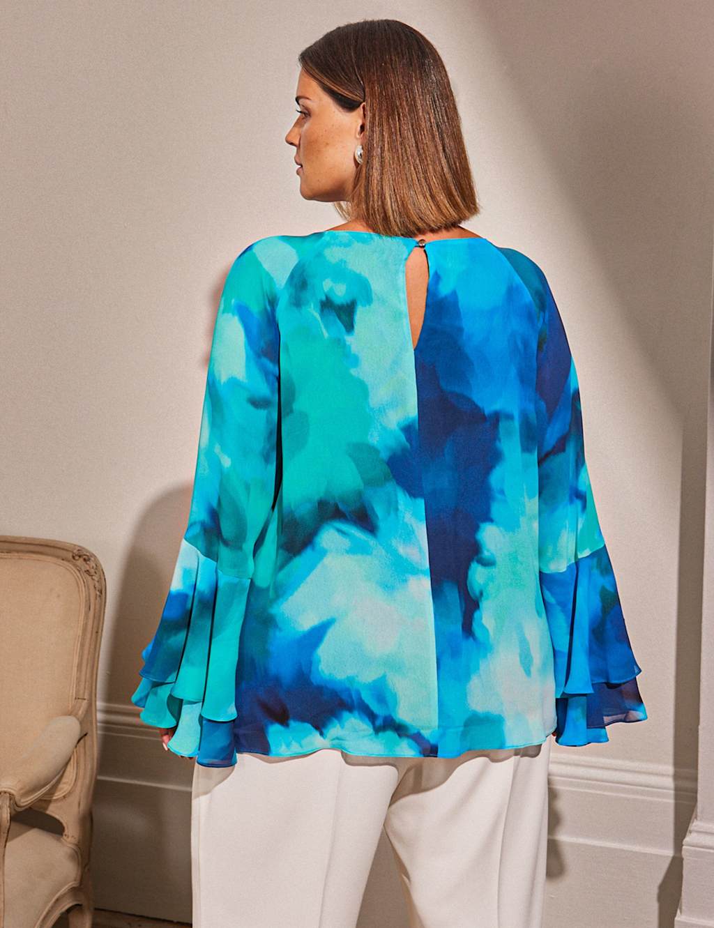 Floral Frill Sleeve Blouse 2 of 6