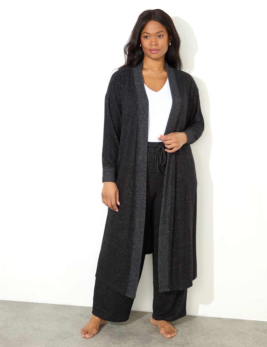 Jersey Open Front Longline Cardigan 3 of 3