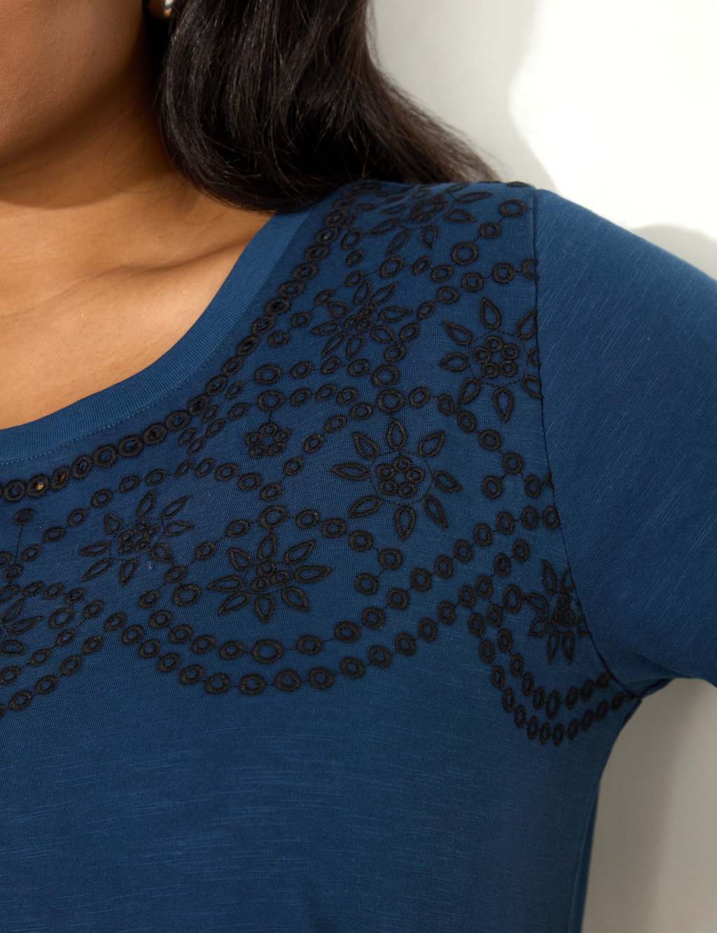 Pure Cotton Jersey Embroidered T-Shirt 2 of 4
