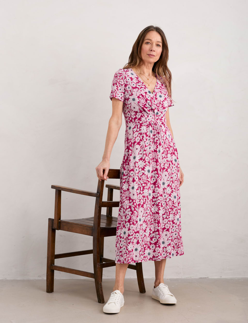 M and s floral midi dress cheap