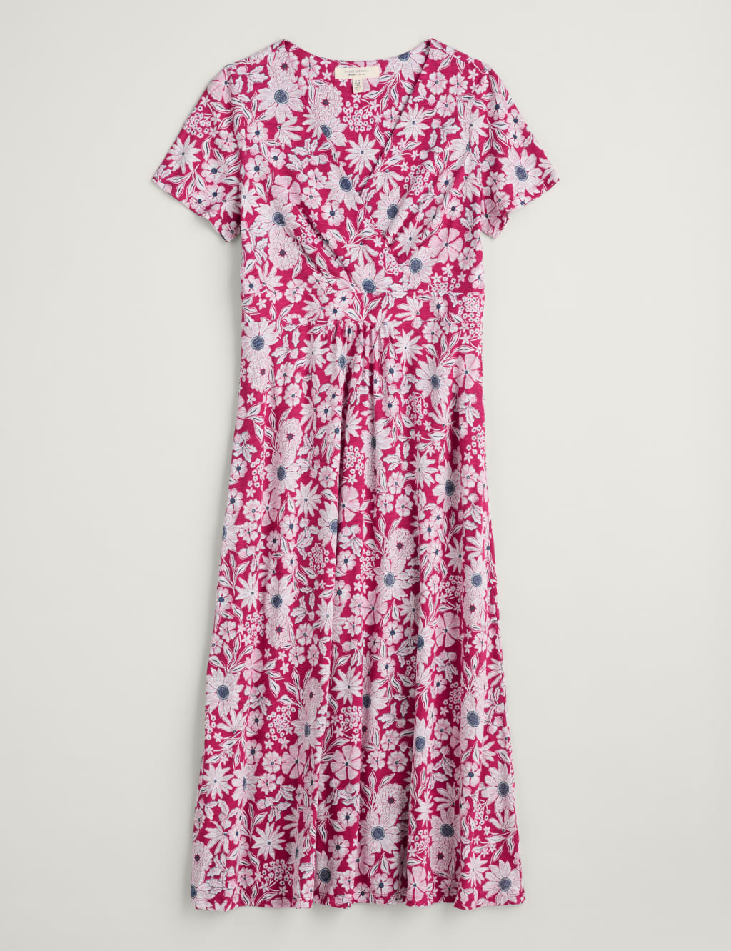 Pure Cotton Floral V Neck Midi Waisted Dress Seasalt Cornwall M S