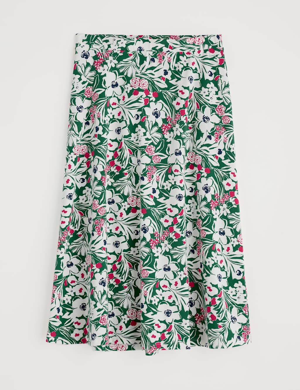Cotton Rich Floral Midi A-Line Skirt 2 of 4
