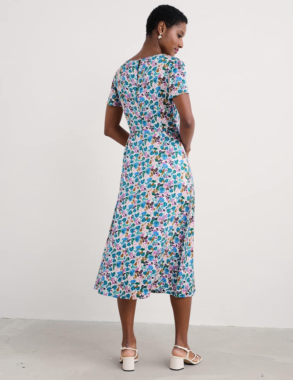 Floral Midi Waisted Dress 4 of 5