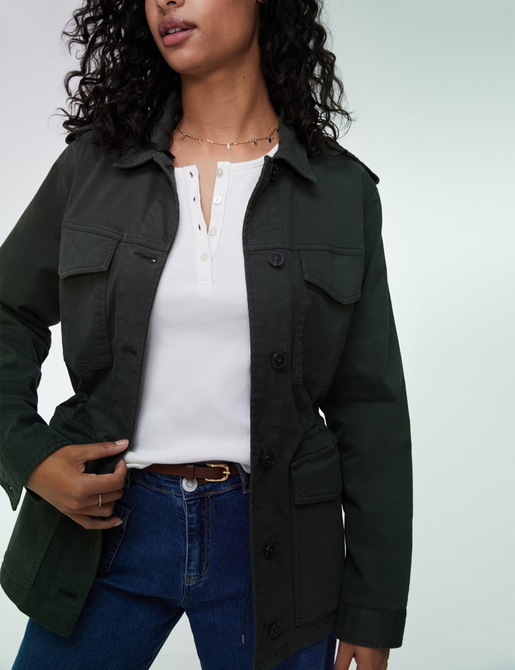 Pure Cotton Ribbed Henley Top 4 of 5
