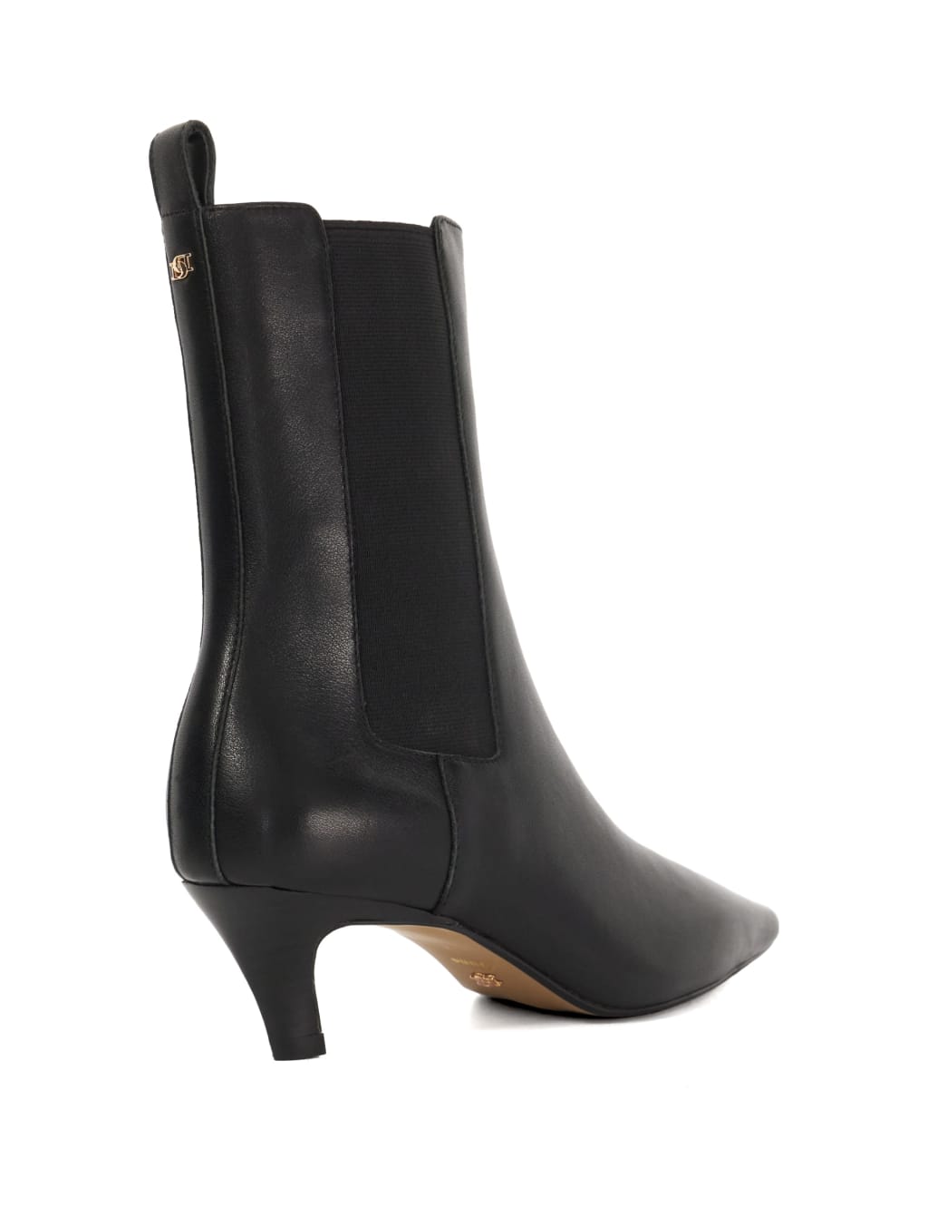 Black leather kitten heel ankle boots store