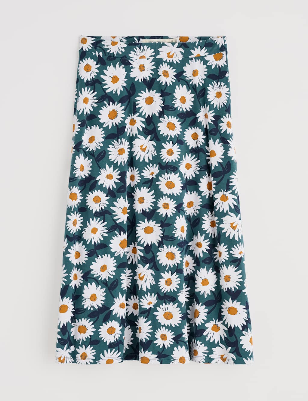 Cotton Rich Jersey Floral Midi A-Line Skirt 2 of 4