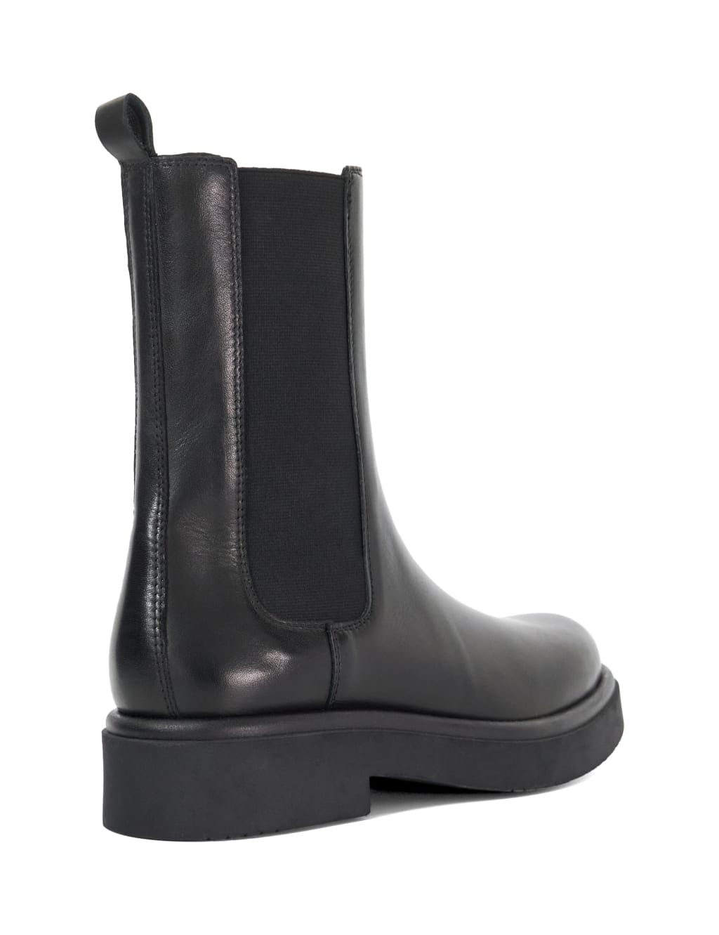 Leather Block Heel Round Toe Chelsea Boots 3 of 4