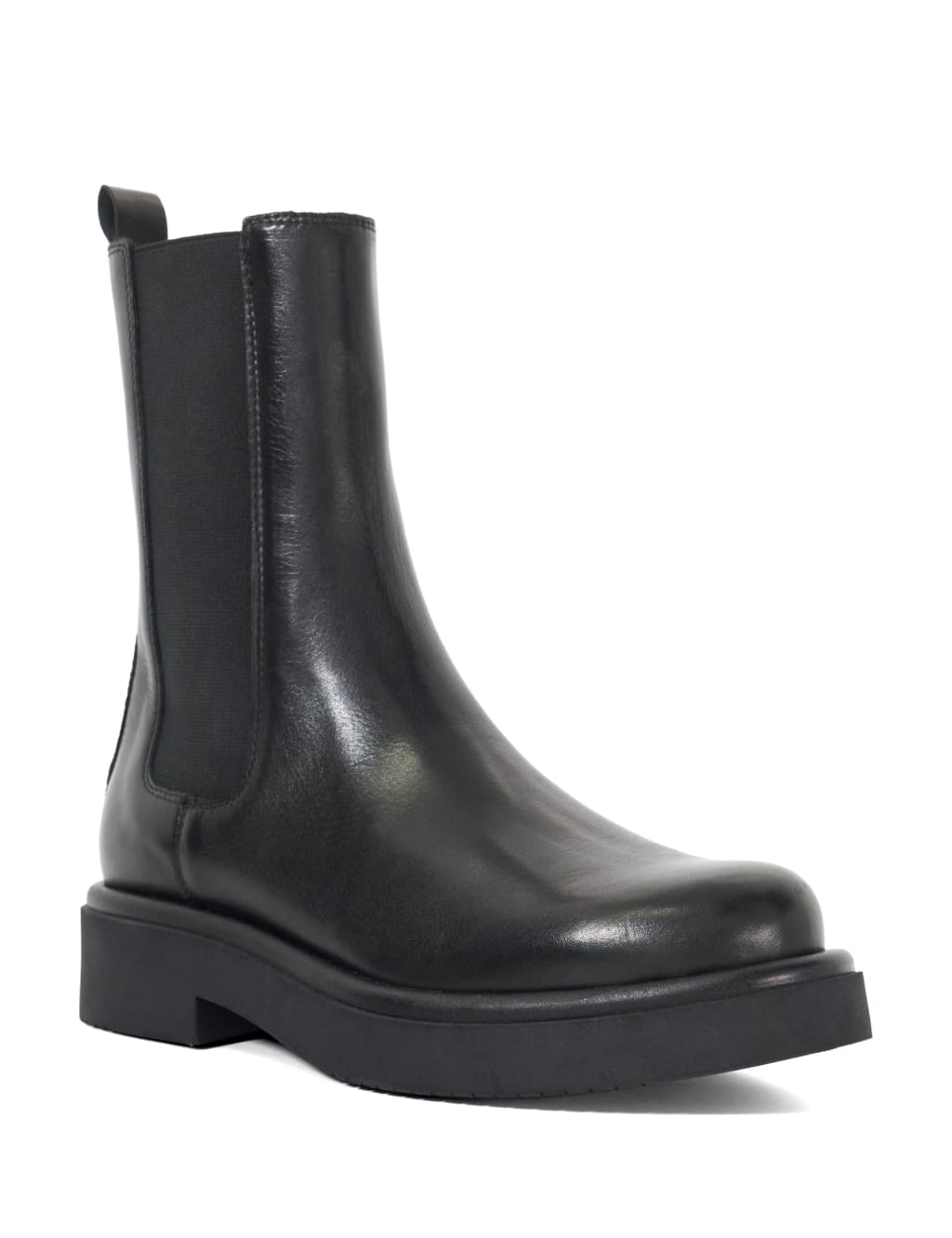 Leather Block Heel Round Toe Chelsea Boots Dune London M S