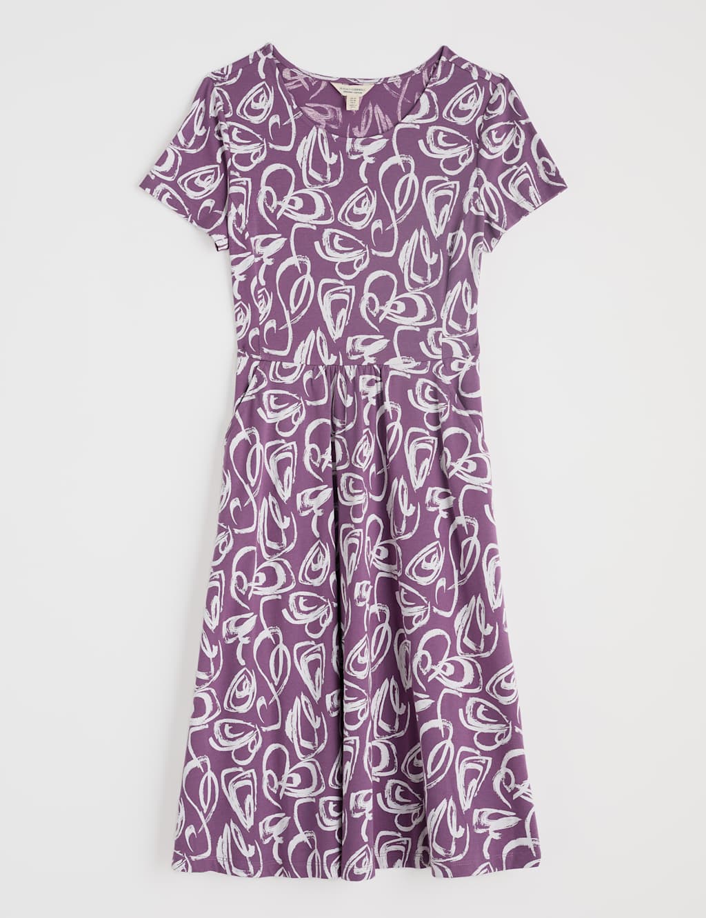 Cotton Rich Printed Knee Length Waisted Dress 2 of 5