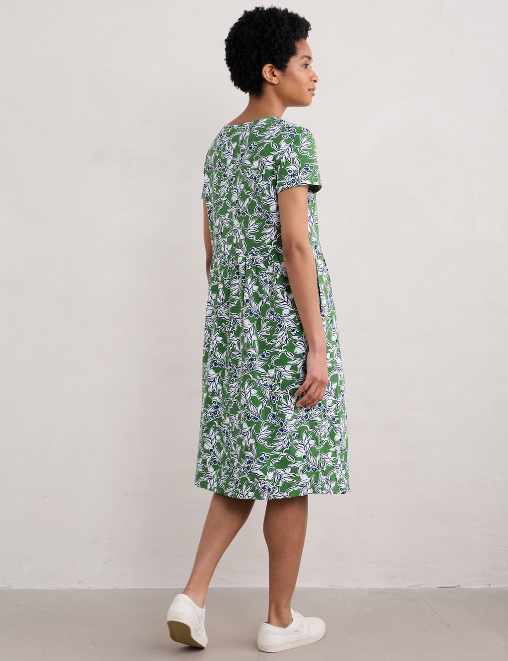 Pure Cotton Floral V Neck Waisted Dress Seasalt Cornwall M S