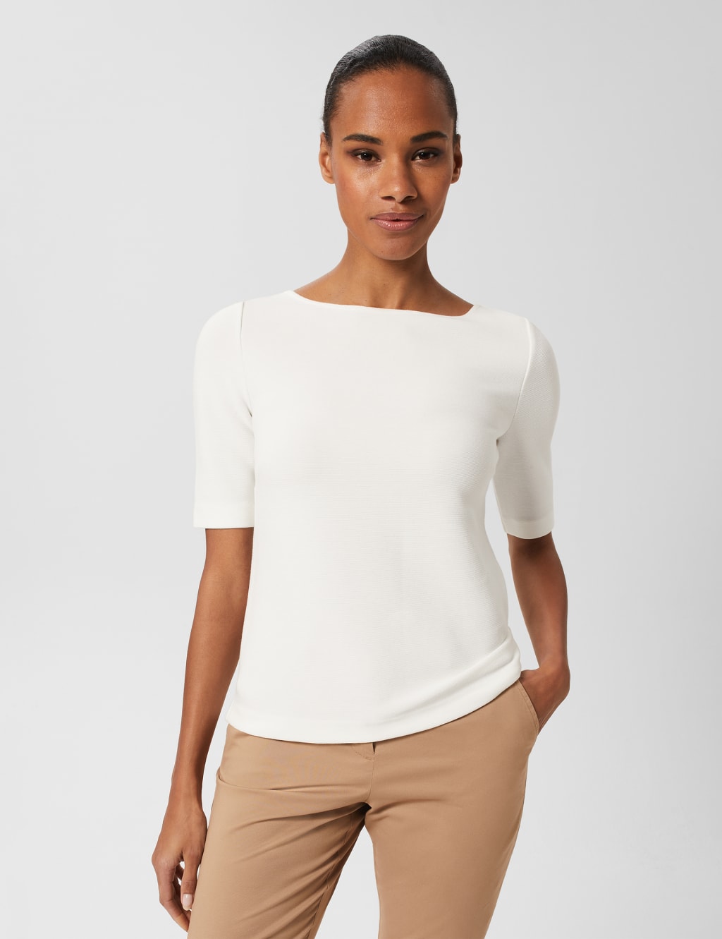 Cotton Blend Crew Neck Top 1 of 4