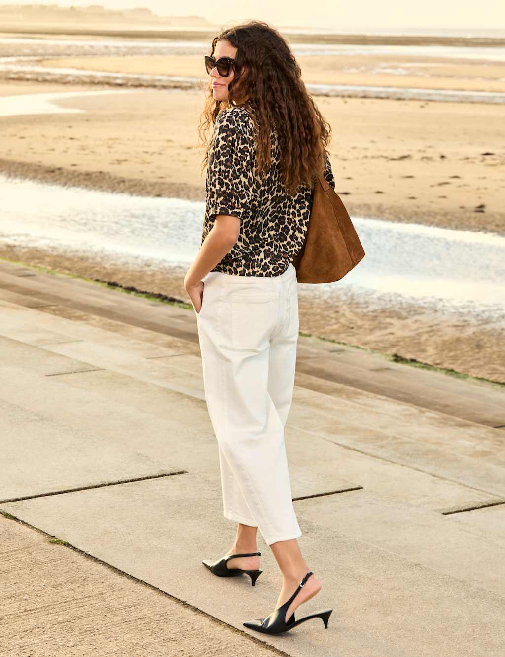 Pure Cotton Animal Print Collared Blouse 5 of 6