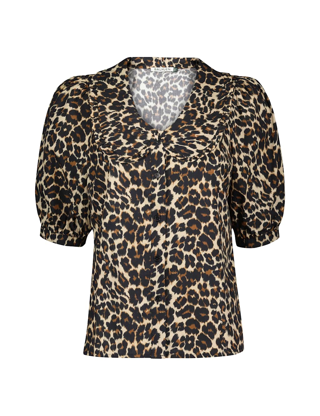 Pure Cotton Animal Print Collared Blouse 2 of 6