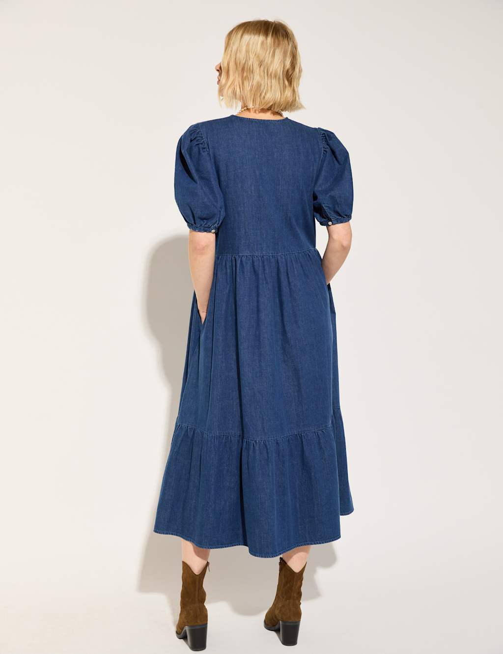 Denim Midi Smock Dress 6 of 6