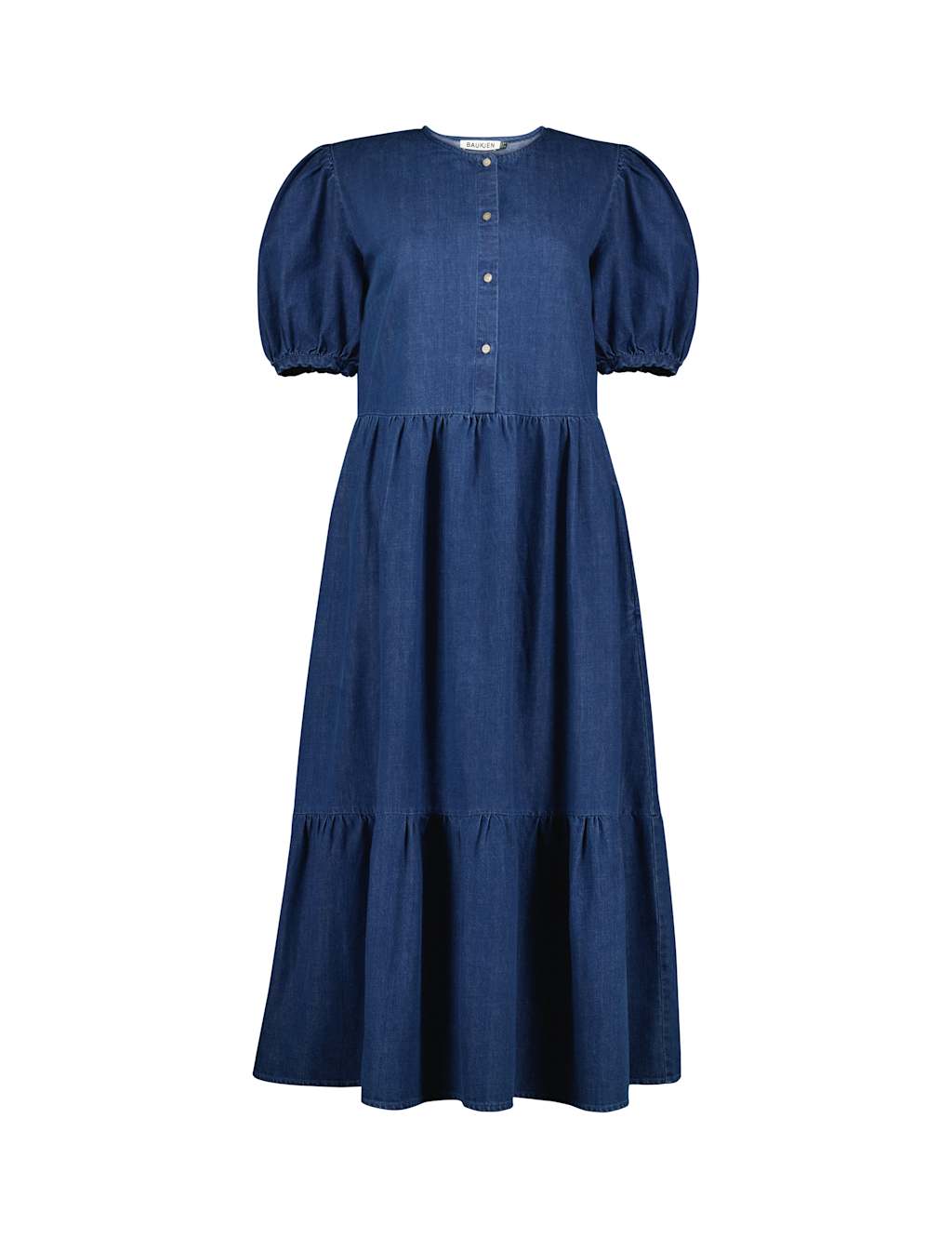 Denim Midi Smock Dress 2 of 6