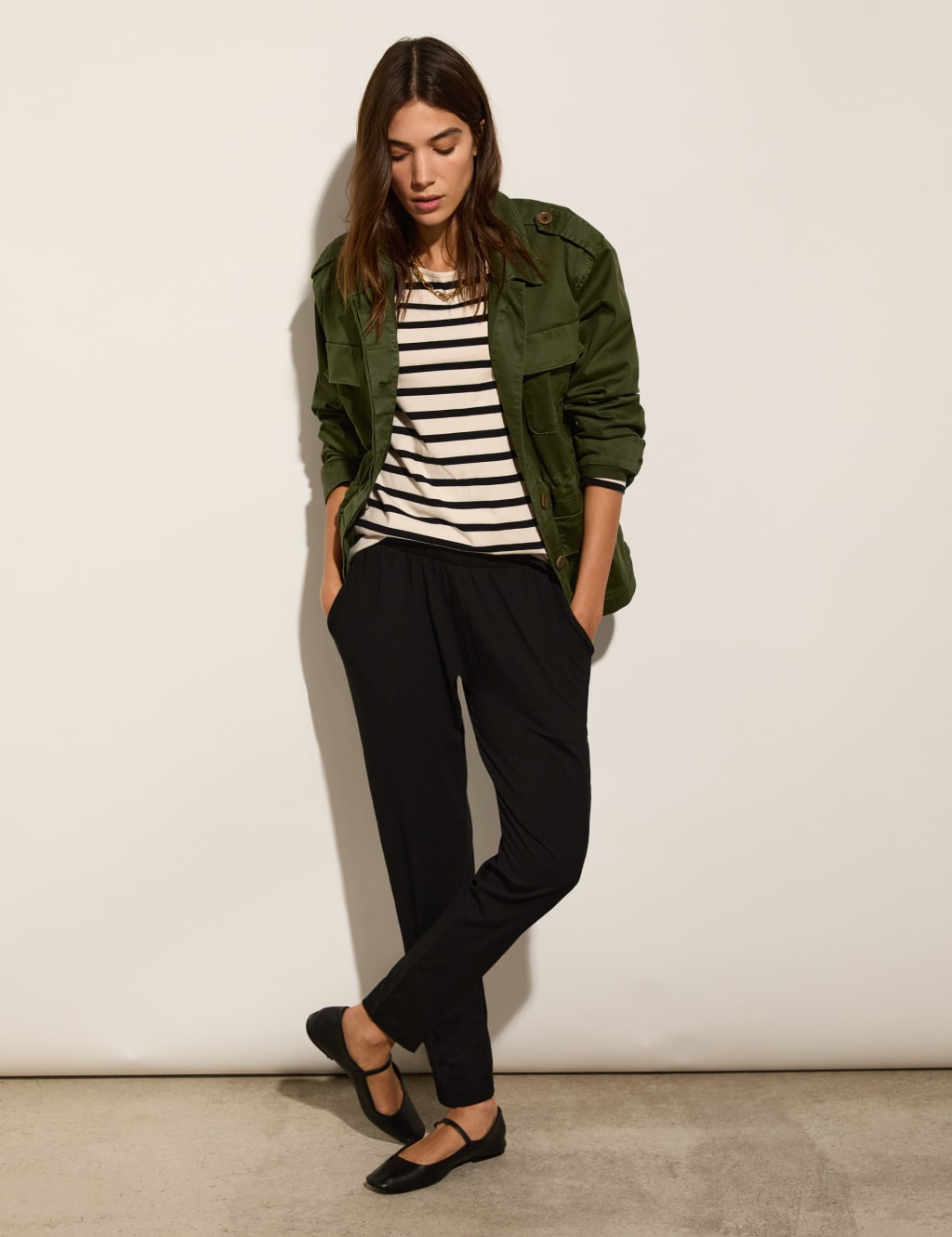 Jersey Elasticated Waist Tapered Trousers 7 of 8