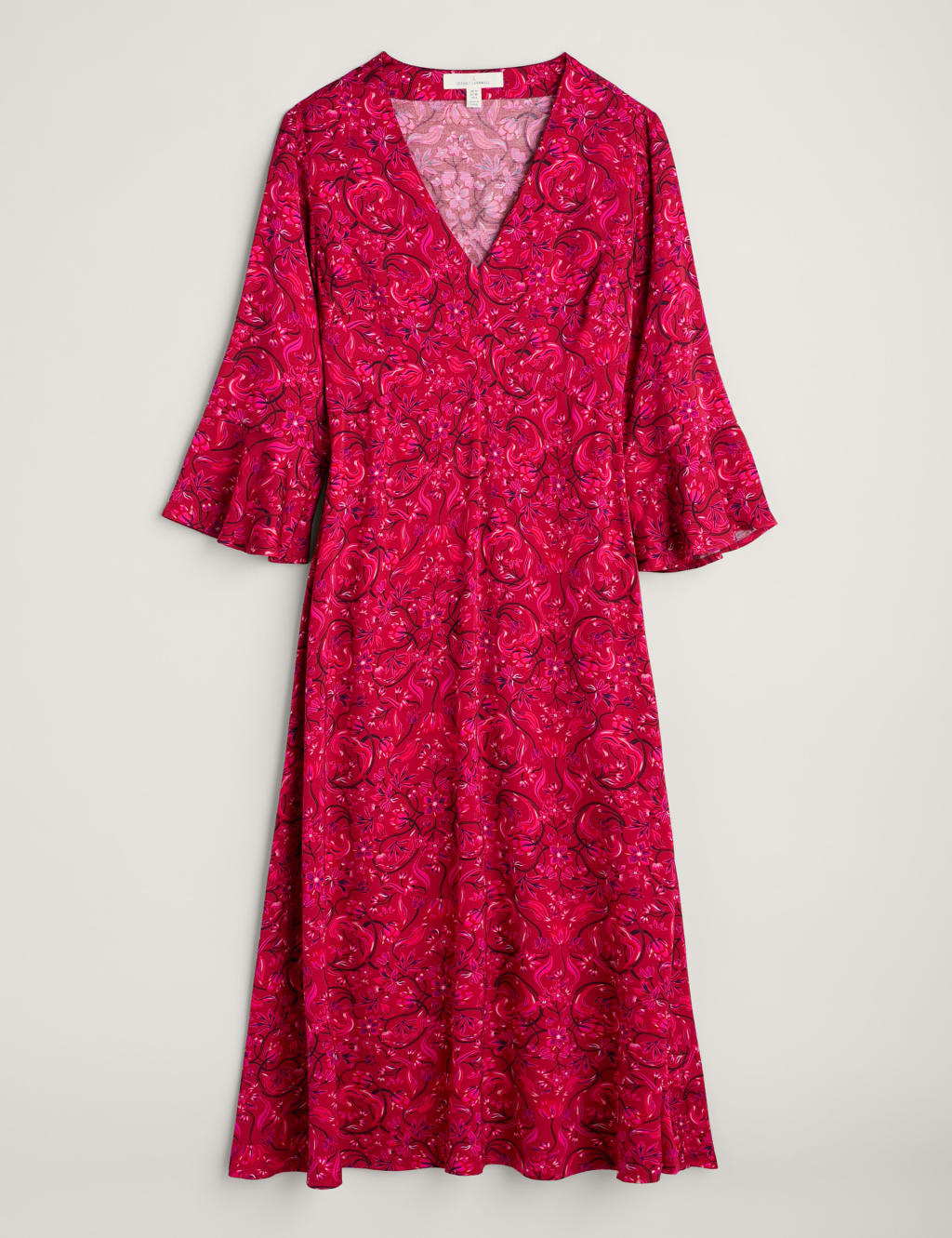 Floral V-Neck Midi Waisted Dress 2 of 6