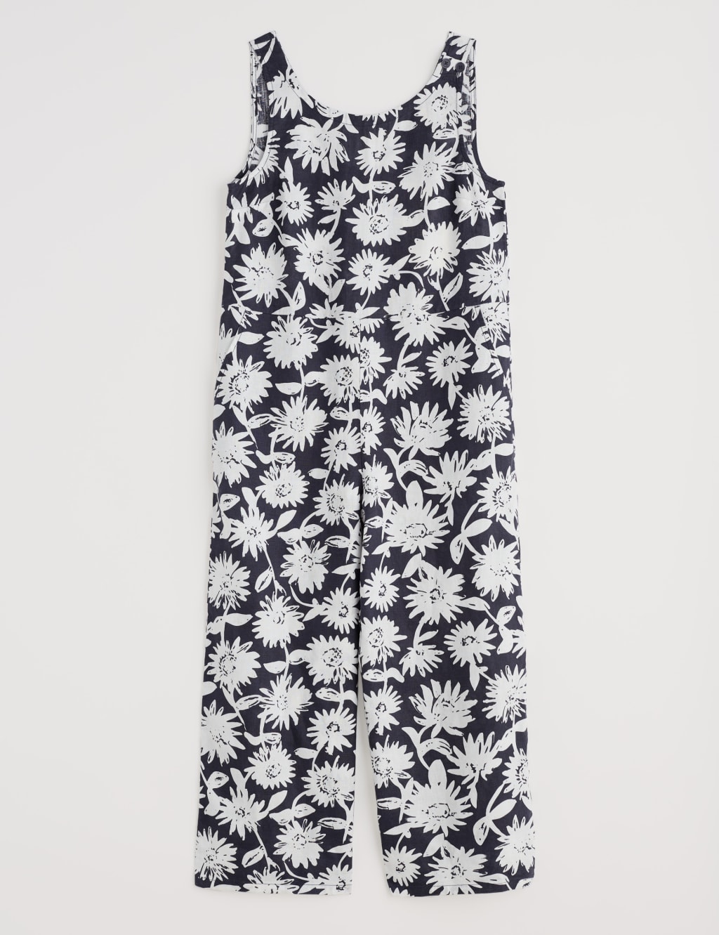 Salt Air Pure Linen Floral Cropped Jumpsuit 2 of 4