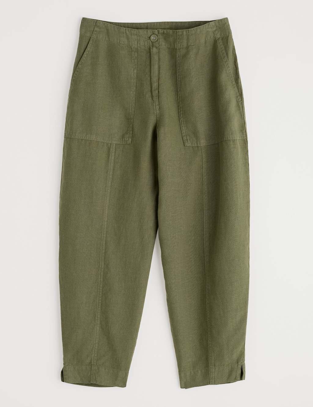 Pure Linen Straight Leg Cropped Trousers 2 of 4