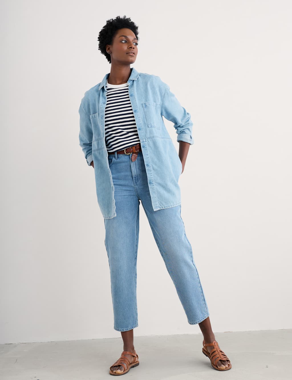Tencel Rich Denim Longline Shirt 3 of 4