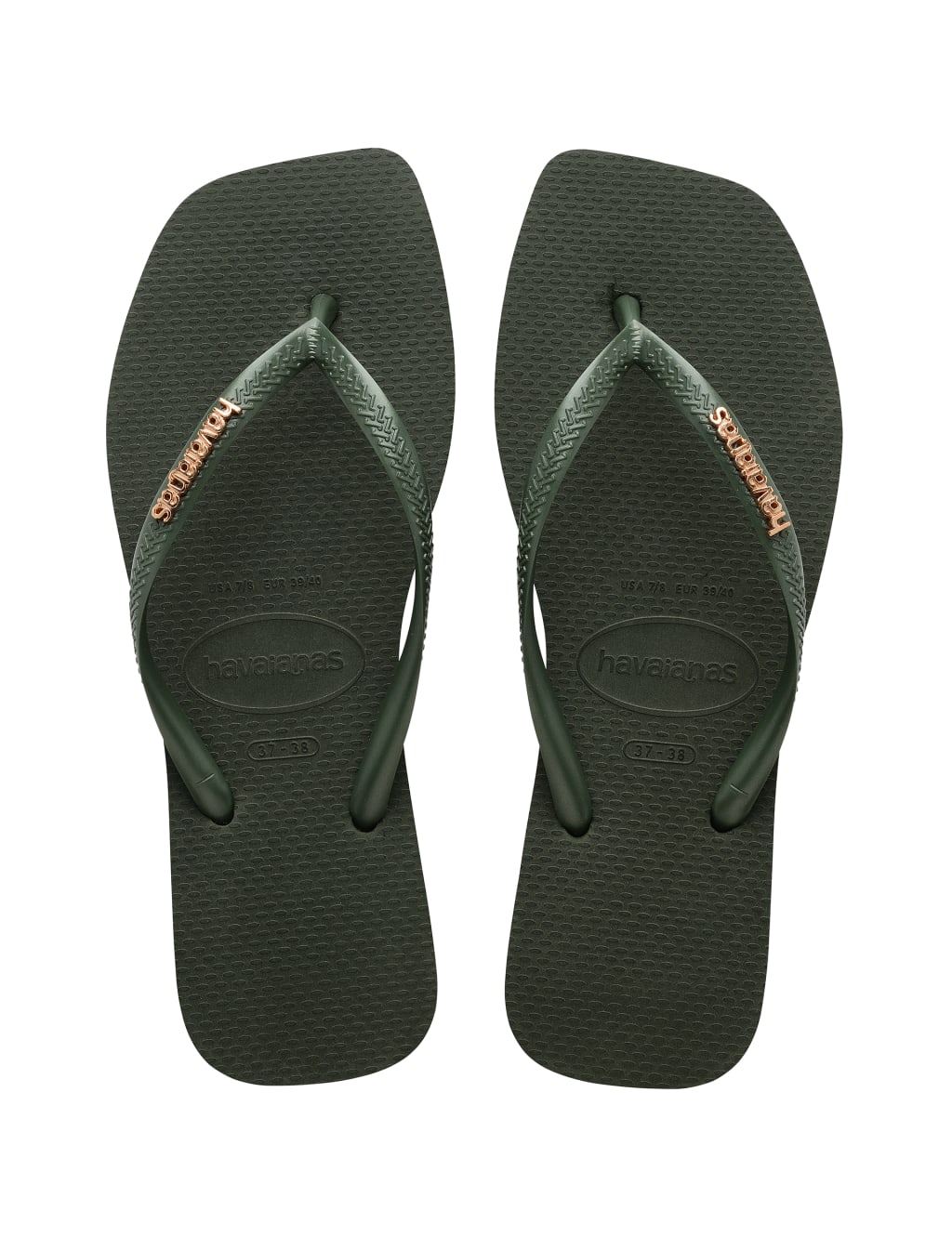 Metallic Logo Flat Flip Flops 3 of 5