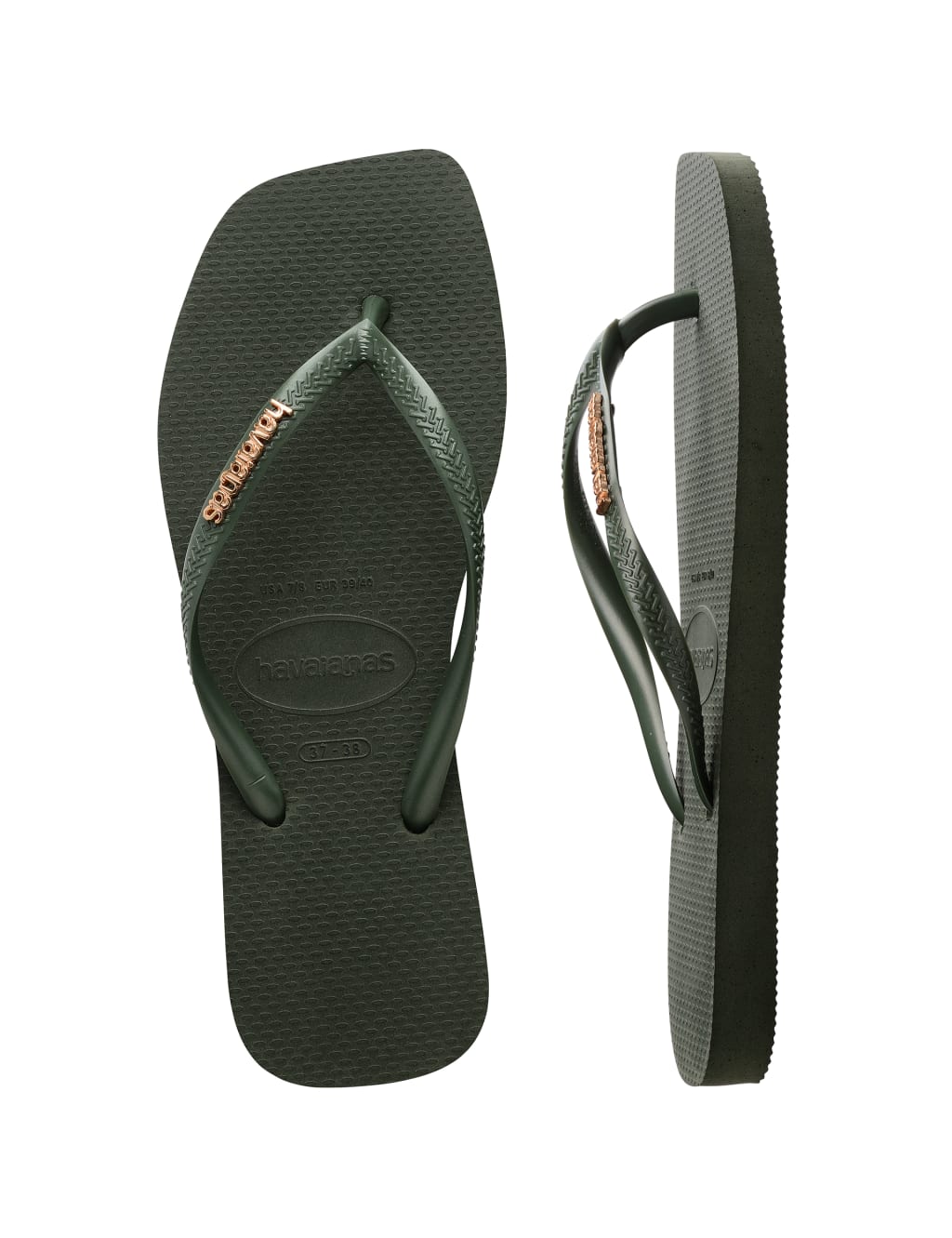 Metallic Logo Flat Flip Flops 4 of 5