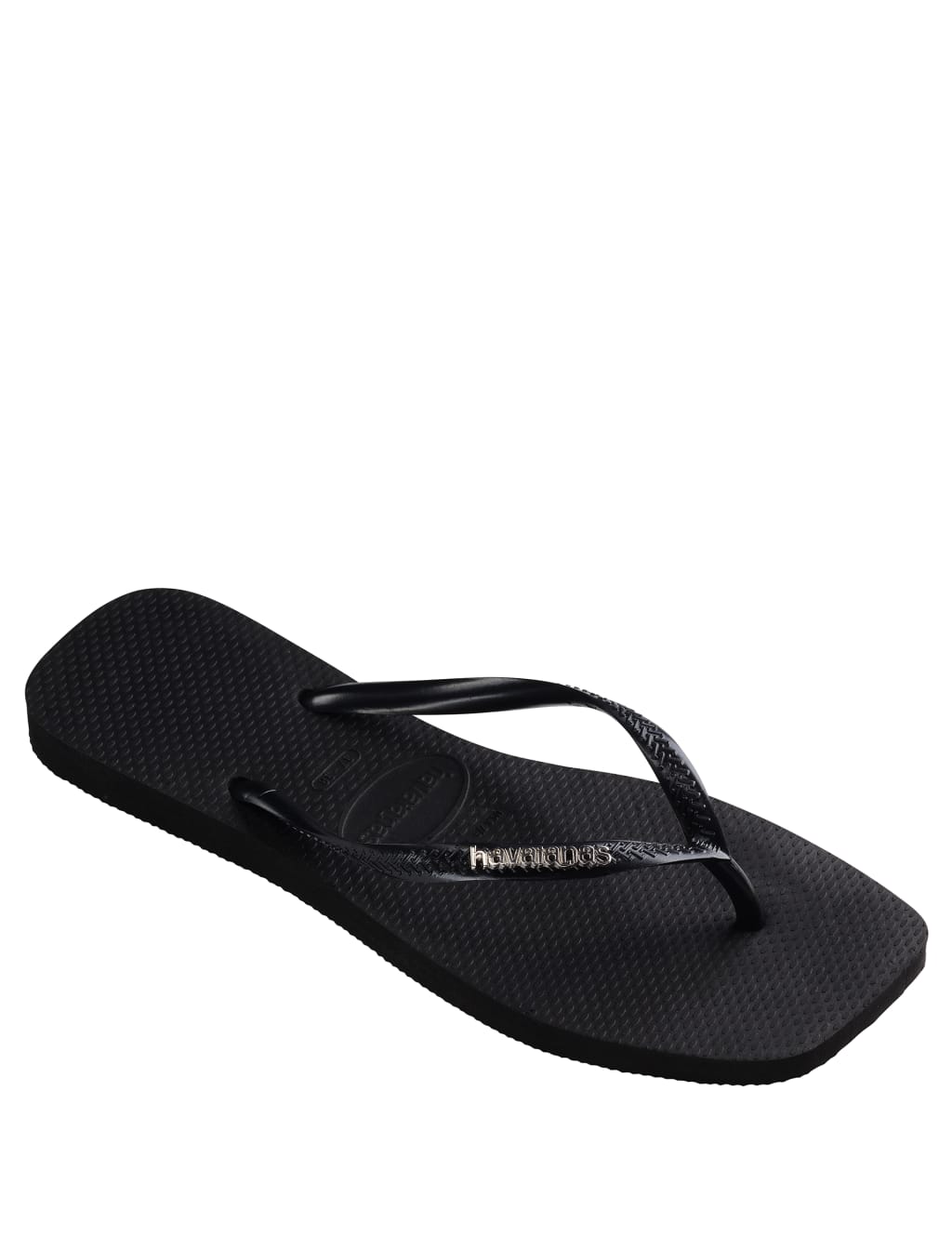Metallic Logo Flat Flip Flops