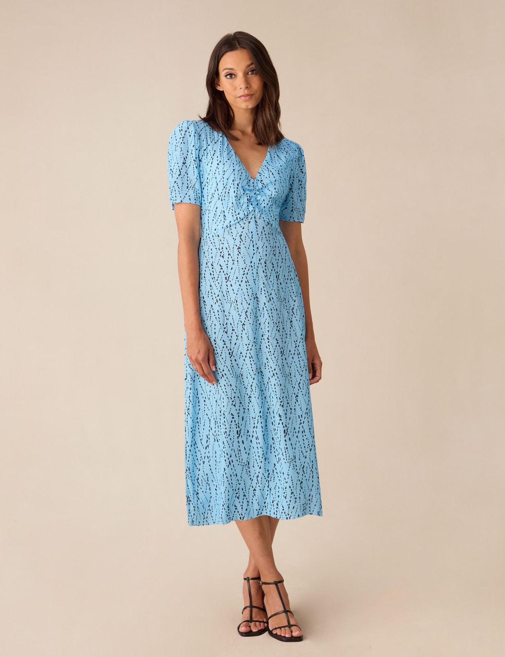 Ruched front midi dress cheap