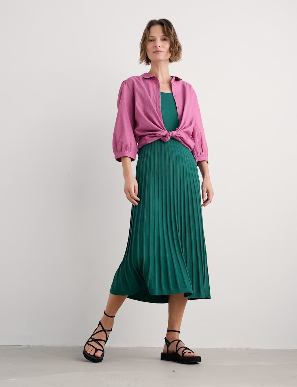 Knitted Scoop Neck Midi Skater Dress 4 of 5