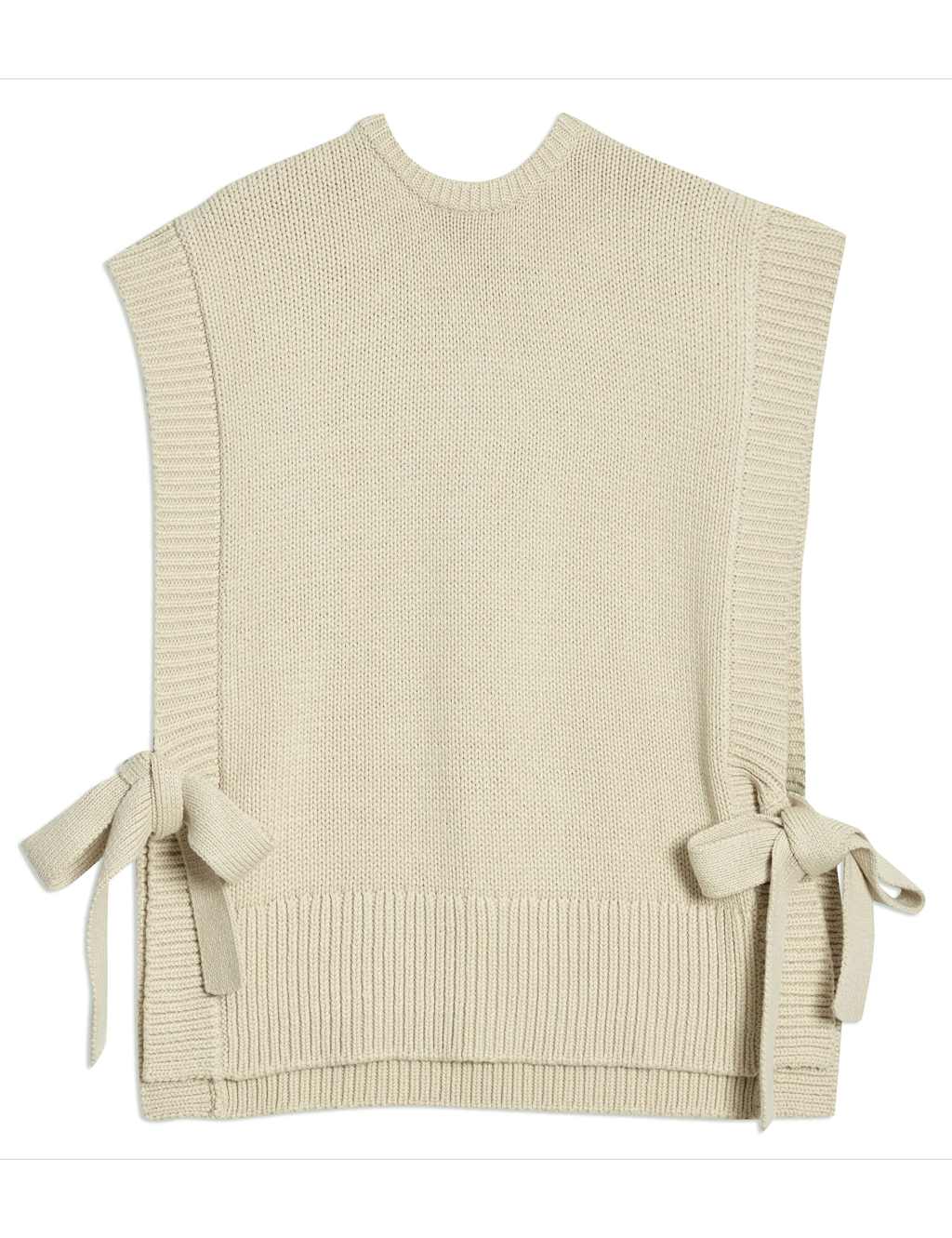 Pure Cotton Textured Crew Neck Knitted Tabard 2 of 5