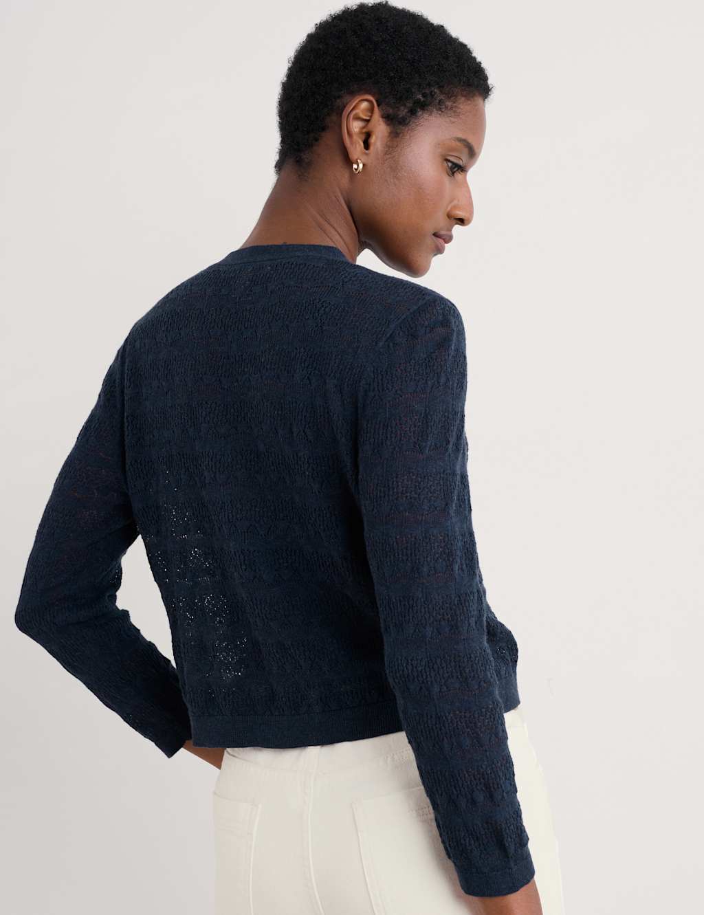 Pure Cotton Textured V-Neck Cardigan 3 of 4