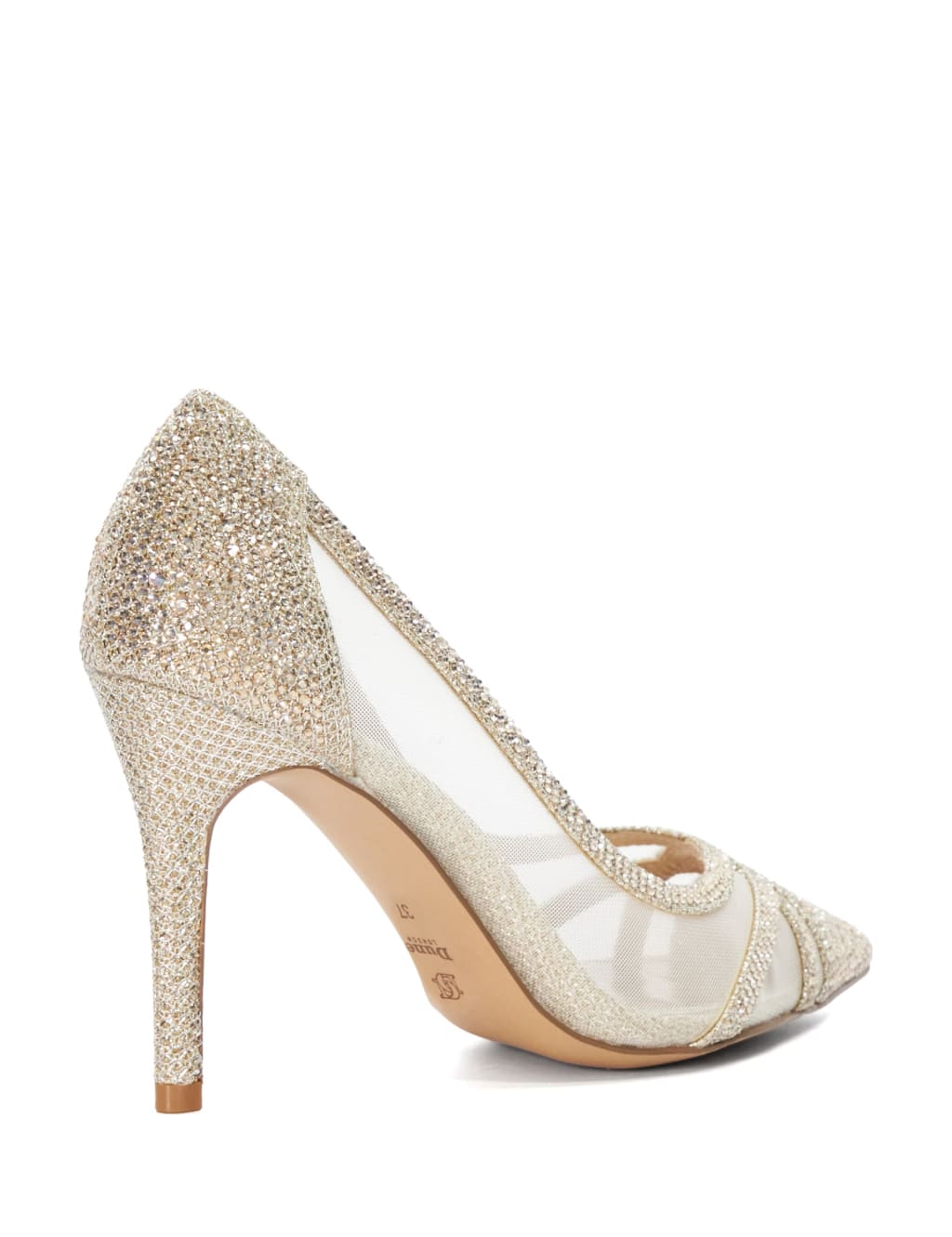 Glitter Slip On Stiletto Heel Court Shoes 3 of 5