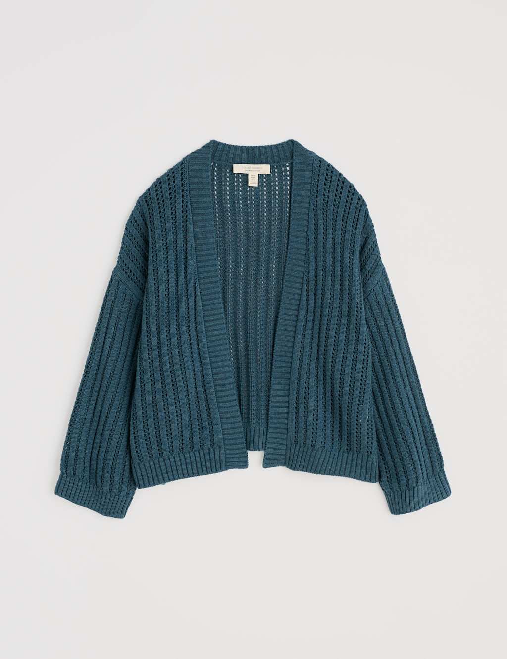 Pure Cotton Ribbed Edge to Edge Cardigan 2 of 4