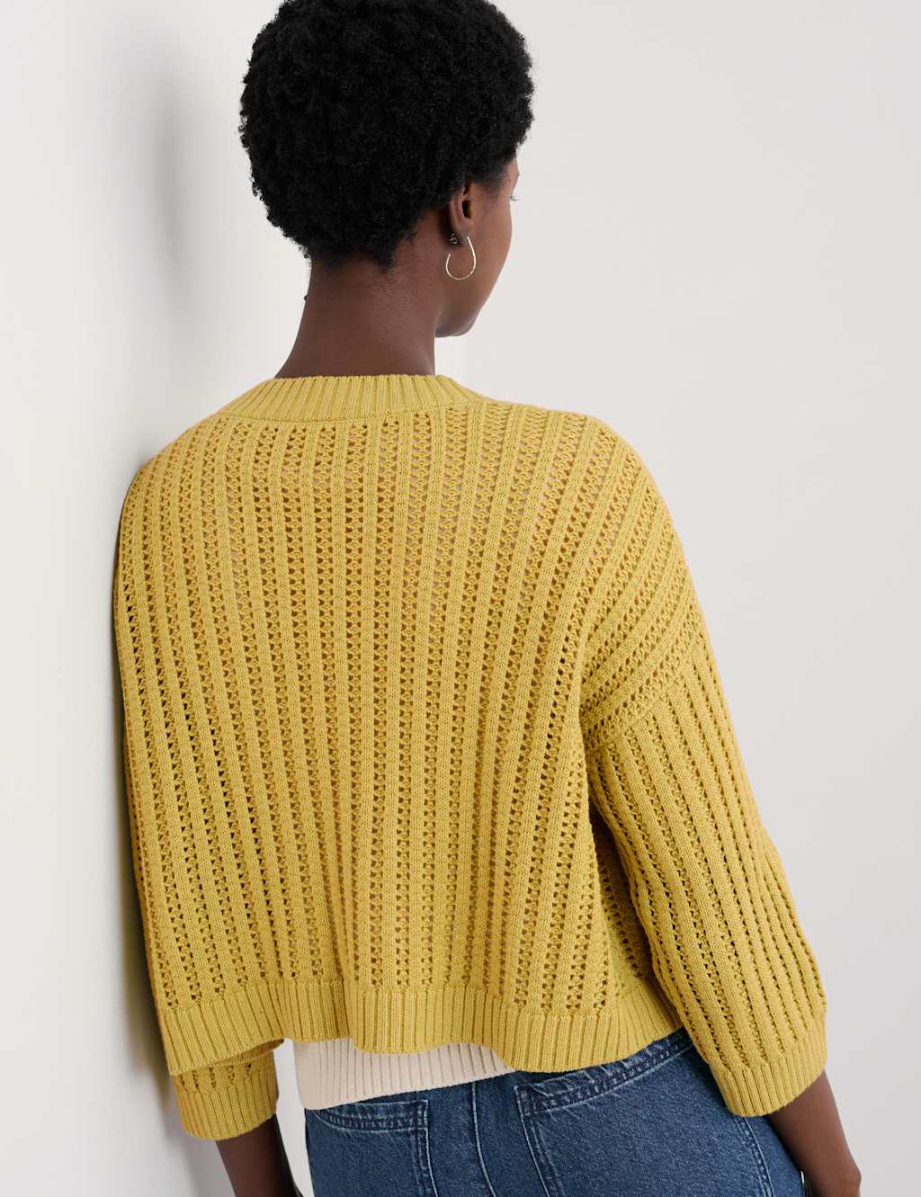 Pure Cotton Ribbed Edge to Edge Cardigan 3 of 4