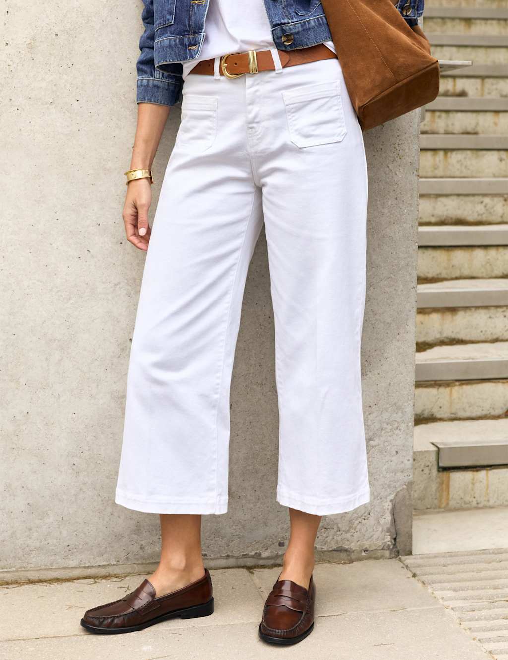 Wide Leg High Waisted Cropped Jeans 4 of 5