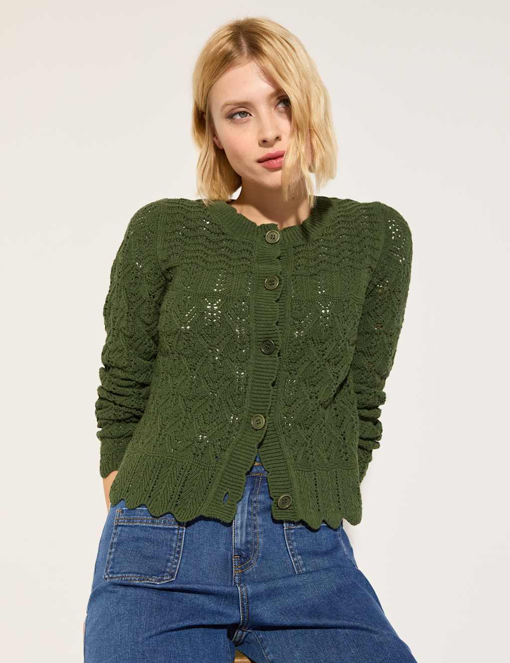 Cotton Rich Textured Cardigan 3 of 6