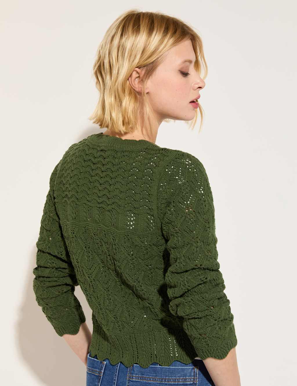 Cotton Rich Textured Cardigan 4 of 6