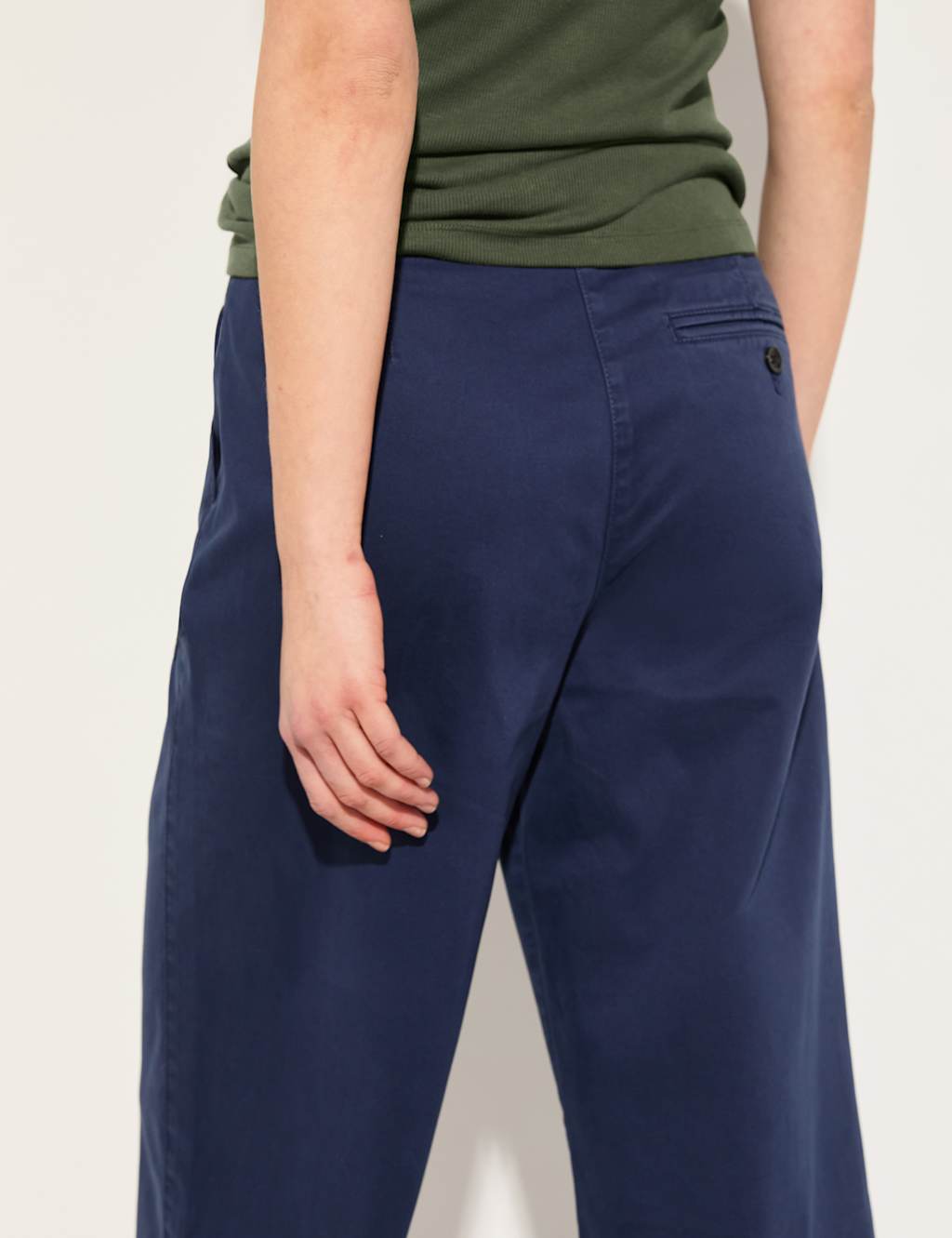Cotton Rich Wide Leg Cropped Trousers 4 of 5