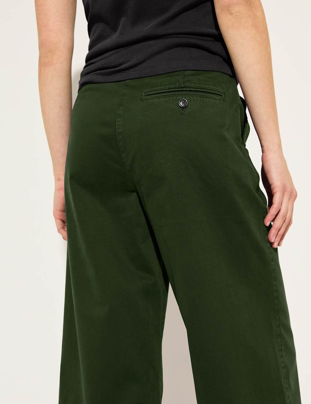 Cotton Rich Wide Leg Cropped Trousers 5 of 5