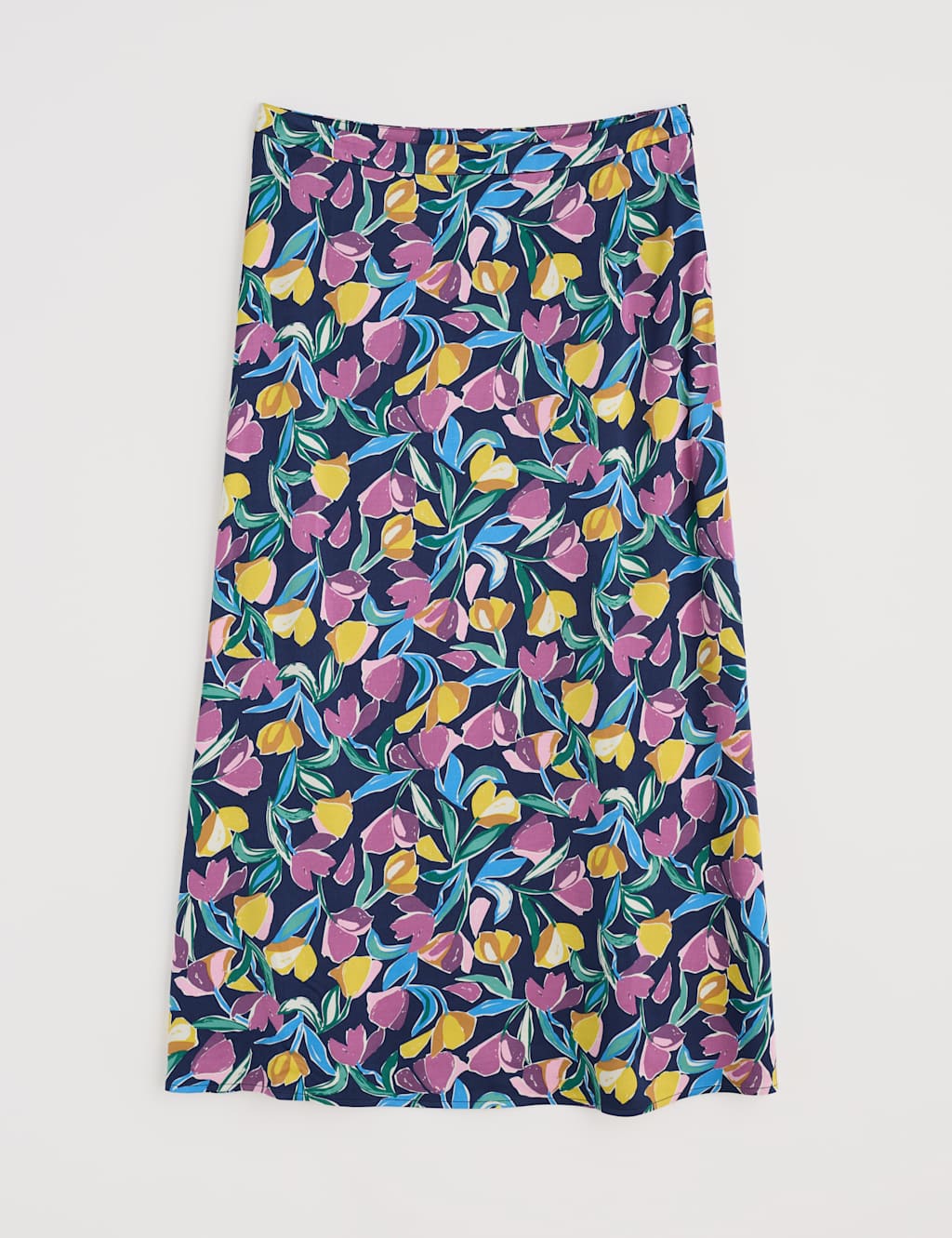 Floral Side Split Midi A-Line Skirt 2 of 5