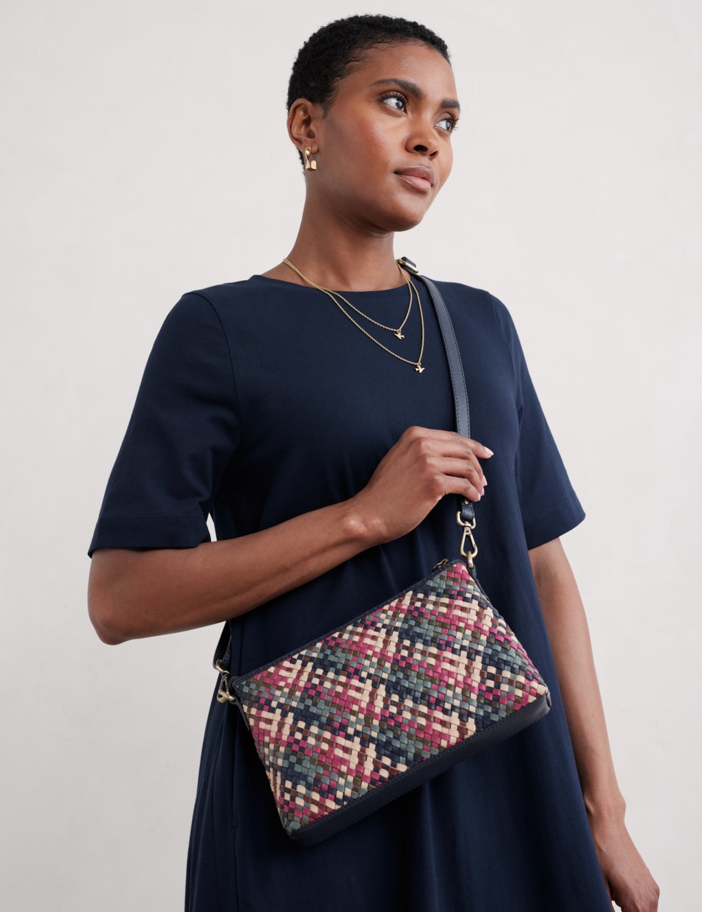 Leather Woven Cross Body Bag Seasalt Cornwall M S