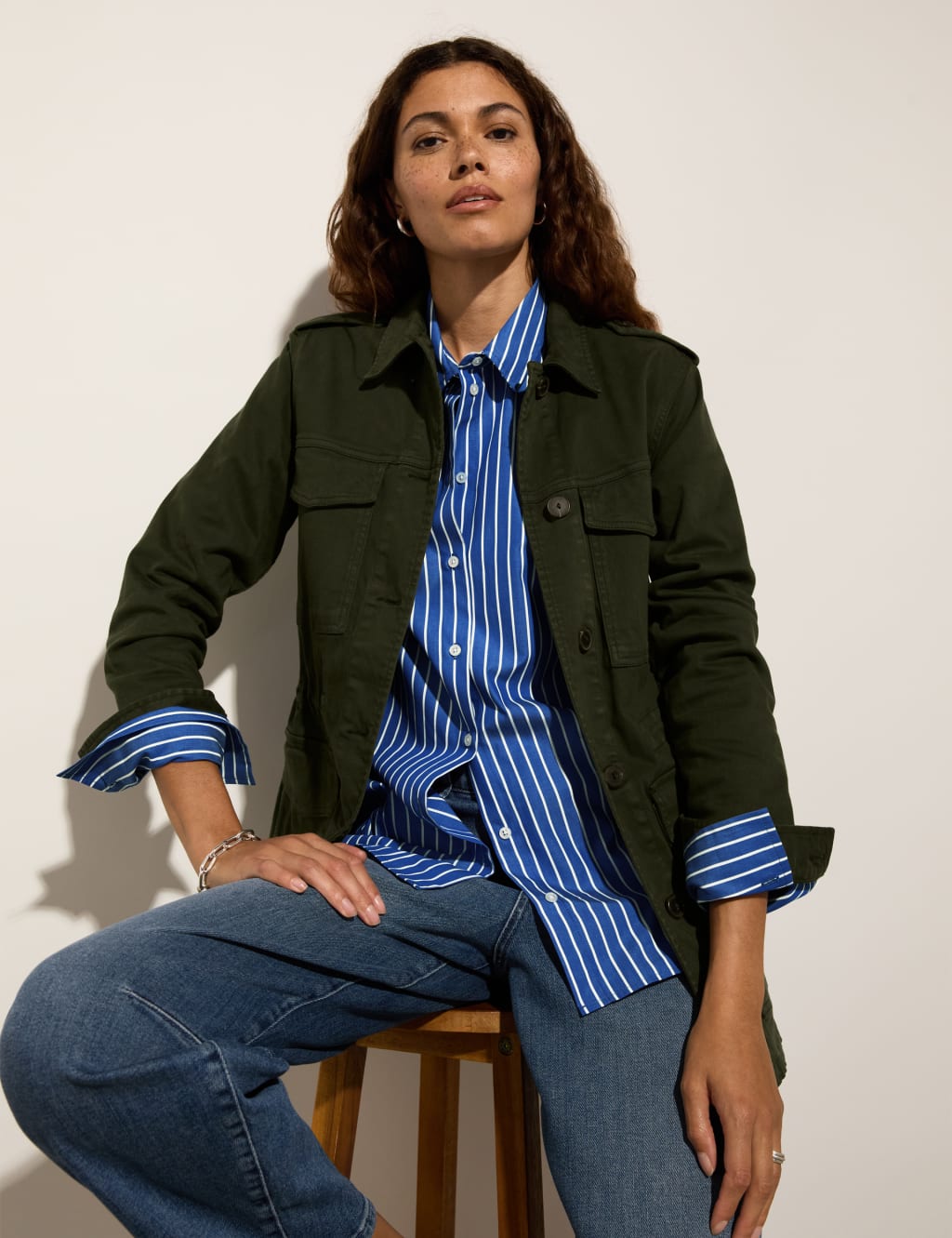 Pure Cotton Striped Collared Relaxed Shirt 3 of 4
