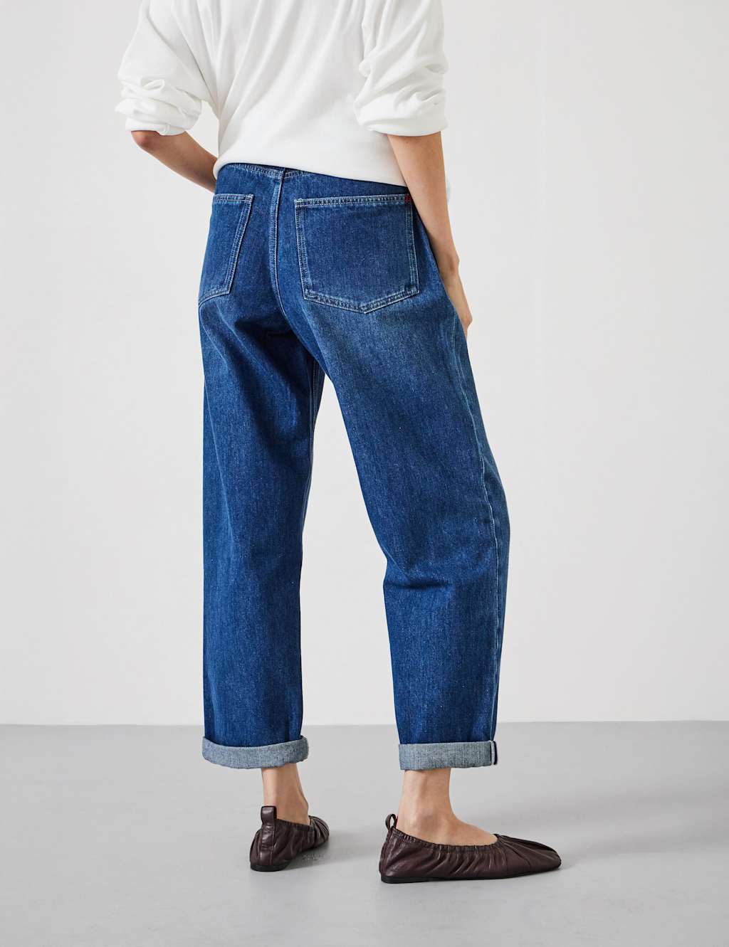 Boyfriend Mid Rise Cropped Turn Up Jeans 4 of 5