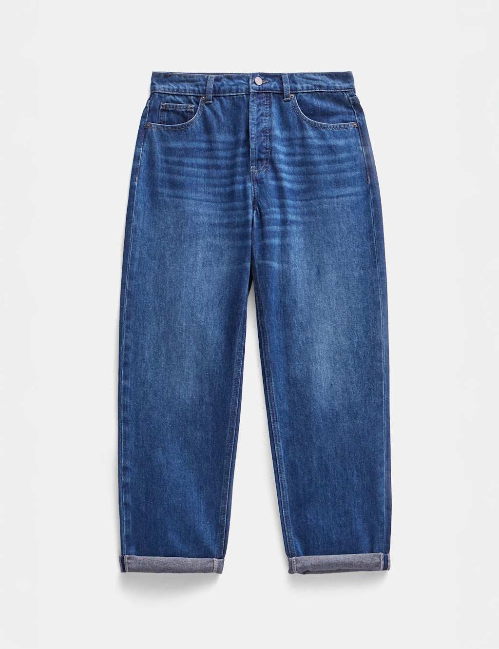 Boyfriend Mid Rise Cropped Turn Up Jeans 2 of 5